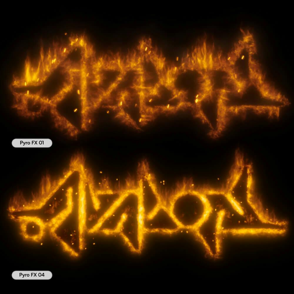 炫酷真实火焰燃烧烟雾辉光文字图形logo特效PS动作设计套装 Pyrotone by Doron Supply , sucaiwan.com