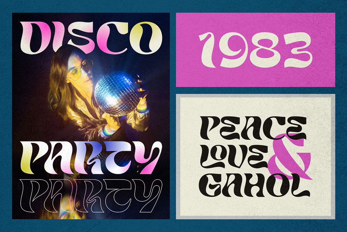 时尚复古扭曲酸性海报杂志标签徽标LOGO设计PSAI英文字体安装包 Groove Tribe Font 设计素材 sucaiwan.com