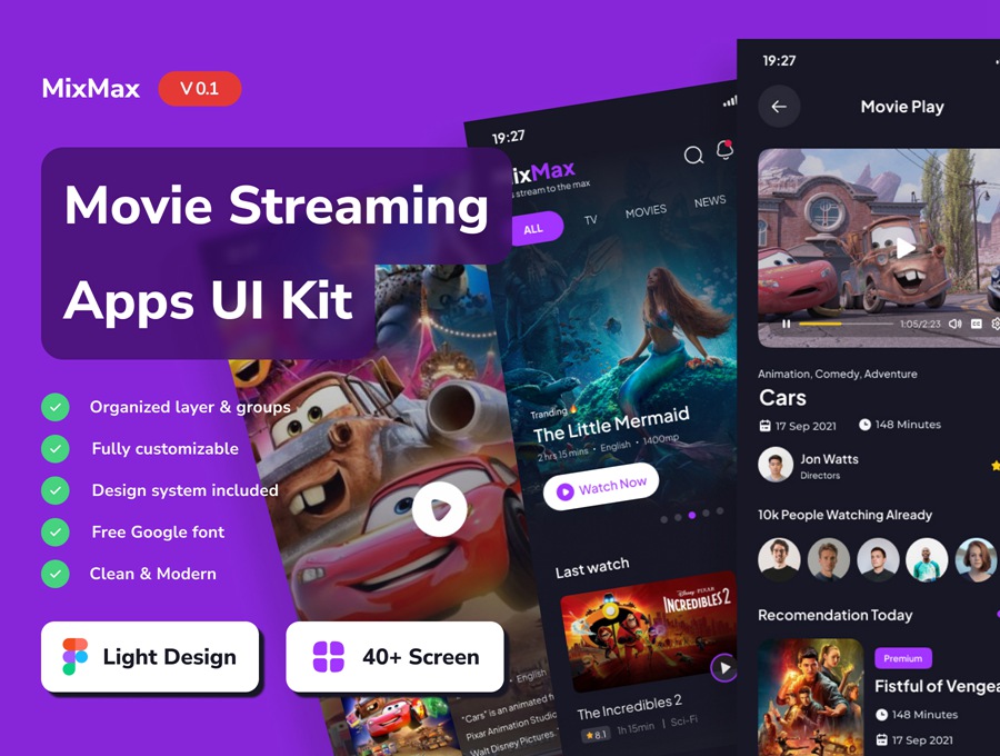 40+暗黑风格电影电视剧流媒体短视频APP应用程序UI界面设计Figma模板 MixMax – Movie Streaming Mobile App UI Kits APP UI 第1张-素材湾丨精选海外优质设计素材资源 40+暗黑风格电影电视剧流媒体短视频APP应用程序UI界面设计Figma模板 MixMax – Movie Streaming Mobile App UI Kits APP UI sucaiwan.com
