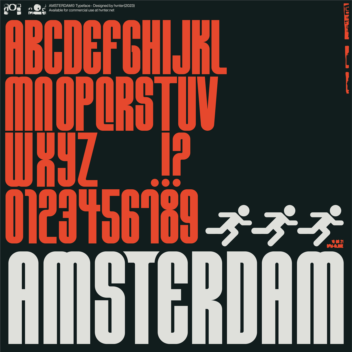 英文字体:科技未来赛博朋克机能标题排版logo装饰无衬线字体 HVNTER - AMSTERDAM 设计素材 第1张-素材湾丨精选海外优质设计素材资源 英文字体:科技未来赛博朋克机能标题排版logo装饰无衬线字体 HVNTER - AMSTERDAM 设计素材 sucaiwan.com