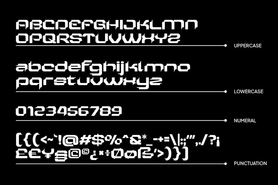 未来科幻海报徽标设计y2k装饰英文字体安装包 Sixtype Origin Font 设计素材 第8张-素材湾丨精选海外优质设计素材资源 未来科幻海报徽标设计y2k装饰英文字体安装包 Sixtype Origin Font 设计素材 sucaiwan.com