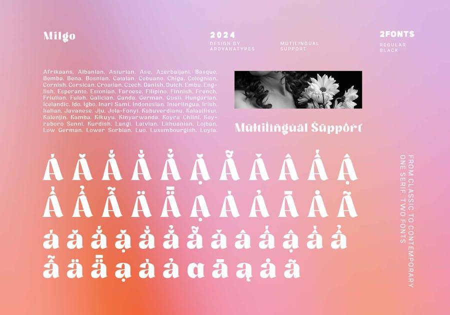 时尚复古杂志海报包装网页设计衬线英文字体安装包 Milgo 设计素材 sucaiwan.com