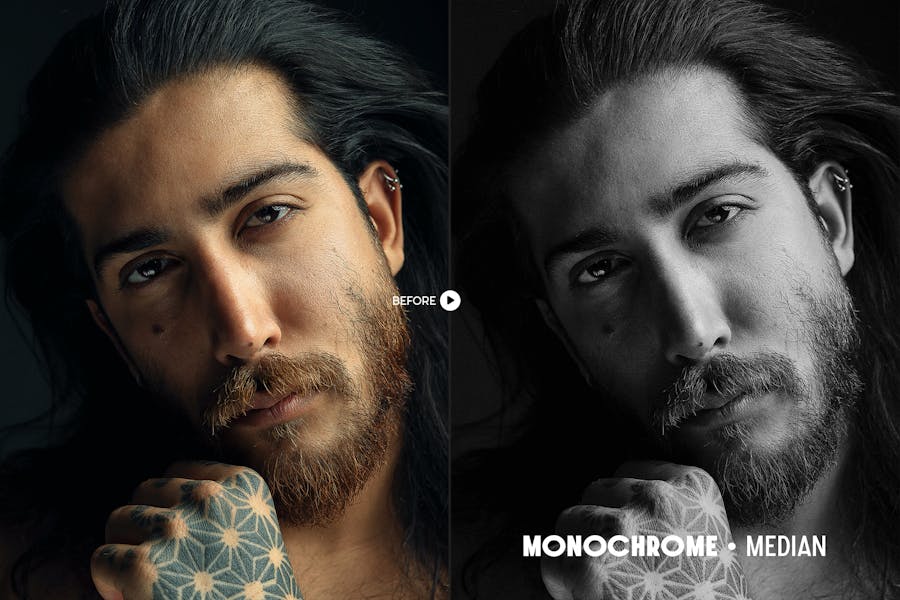 黑白色调电影胶片模拟肖像后期调色Lightroom预设 Monochrome Lightroom Presets 插件预设 第8张-素材湾丨精选海外优质设计素材资源 黑白色调电影胶片模拟肖像后期调色Lightroom预设 Monochrome Lightroom Presets 插件预设 sucaiwan.com