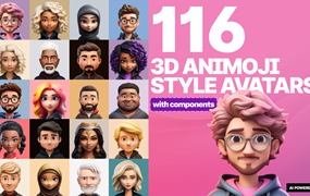 100+潮流3D Animoji卡通数字角色头像素材合集 Animoji avatars