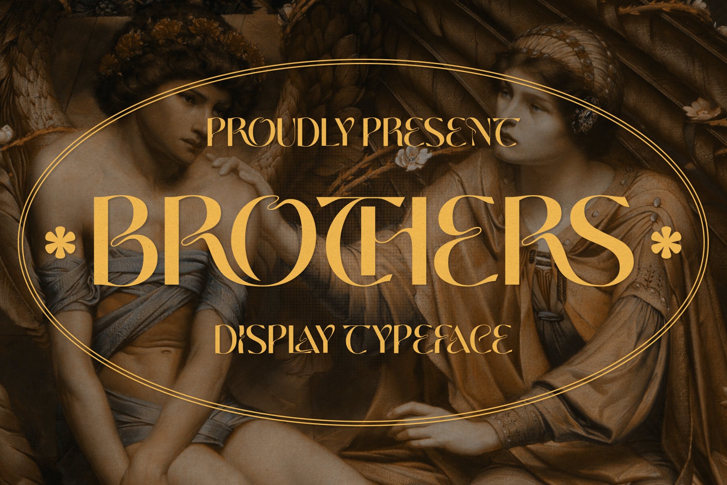 复古风潮奢华魅力现代怀旧徽标设计杂志海报排版英文字体 Brothers DISPLAY TYPEFACE 设计素材 sucaiwan.com