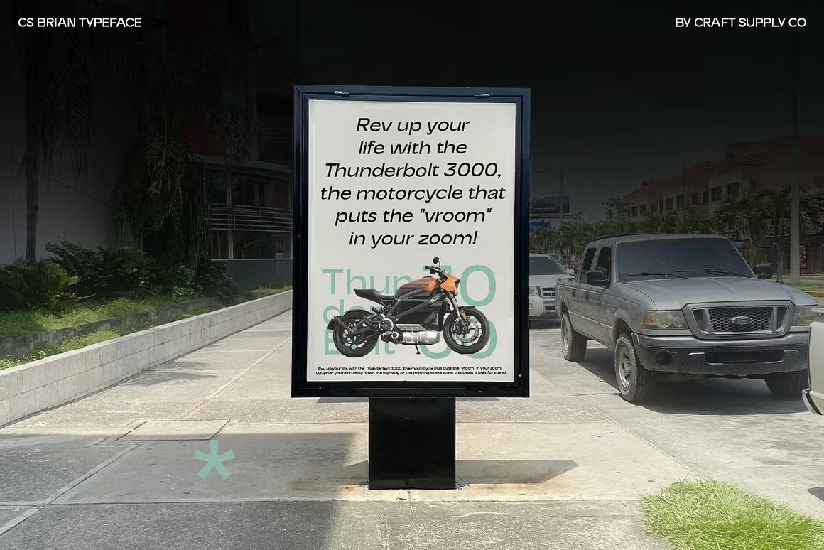 现代时尚美学杂志海报徽标网站设计无衬线英文字体安装包 CS Brian – Contemporary Font 设计素材 sucaiwan.com