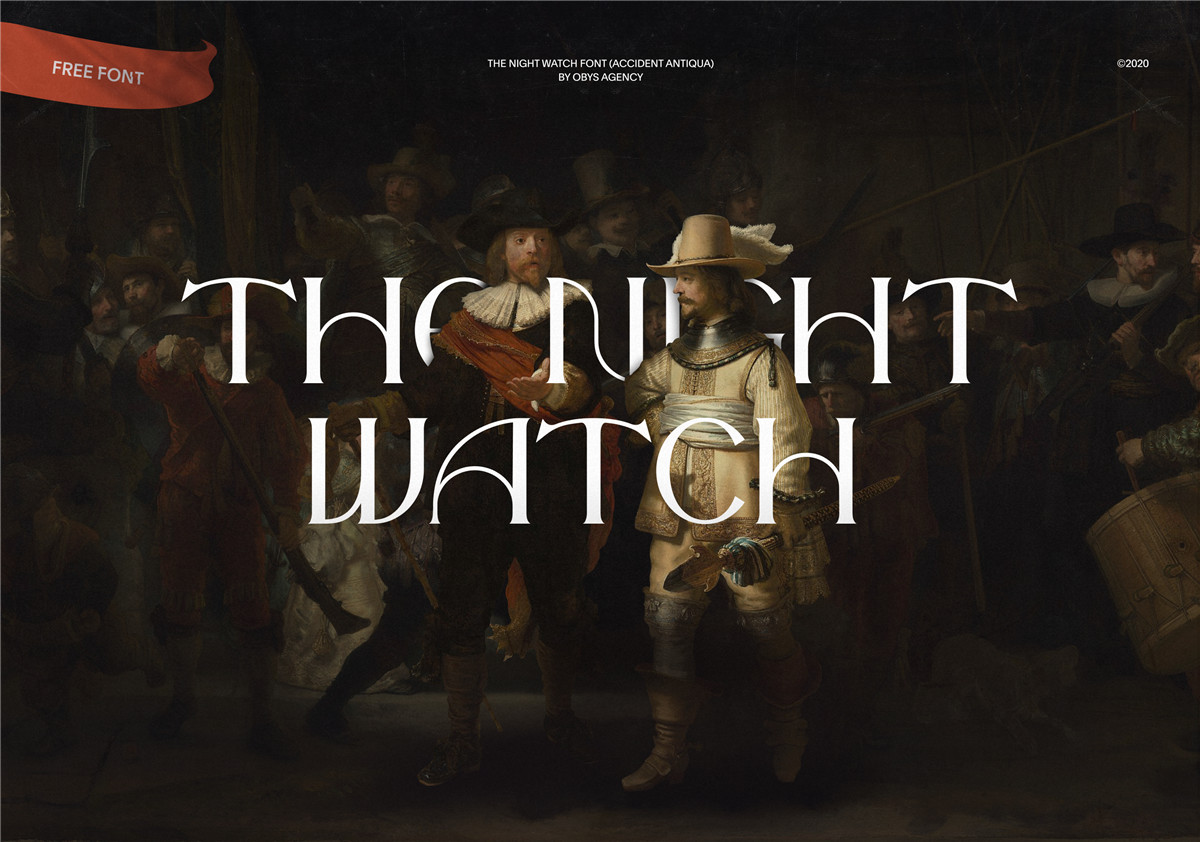 经典优雅杂志海报标题徽标Logo设计衬线英文字体素材 The Night Watch Font , sucaiwan.com