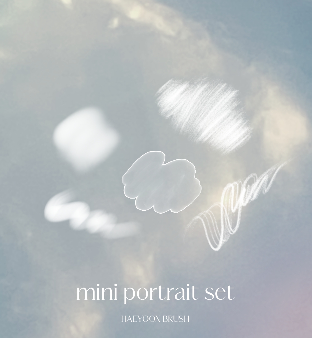 真实眉毛头发数字艺术绘画效果procreate笔刷画笔设计素材 HAEYOON Mini portrait brush set (5) for procreate 笔刷资源 sucaiwan.com