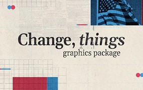 AE模板:黑白悬疑时事拼贴艺术半色调风格开场片头