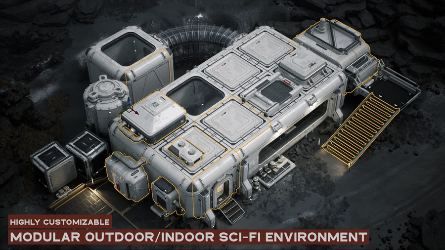 未来科幻赛博朋克风星球基地房屋飞船ue模型3d设计素材 Modular Sci-Fi Indoor Outdoor Environment Pack – Rocky Swampy Planet 样机素材 第6张-素材湾丨精选海外优质设计素材资源 未来科幻赛博朋克风星球基地房屋飞船ue模型3d设计素材 Modular Sci-Fi Indoor Outdoor Environment Pack – Rocky Swampy Planet 样机素材 sucaiwan.com