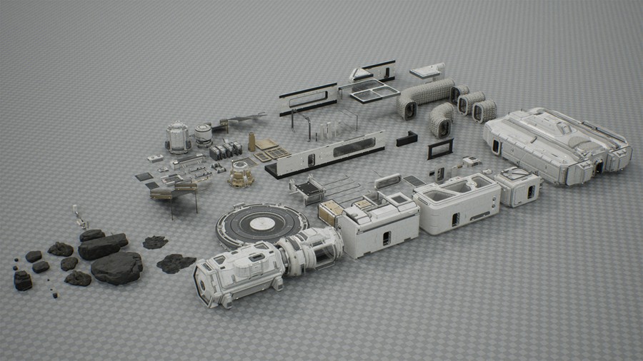 未来科幻赛博朋克风星球基地房屋飞船ue模型3d设计素材 Modular Sci-Fi Indoor Outdoor Environment Pack – Rocky Swampy Planet 样机素材 第21张-素材湾丨精选海外优质设计素材资源 未来科幻赛博朋克风星球基地房屋飞船ue模型3d设计素材 Modular Sci-Fi Indoor Outdoor Environment Pack – Rocky Swampy Planet 样机素材 sucaiwan.com