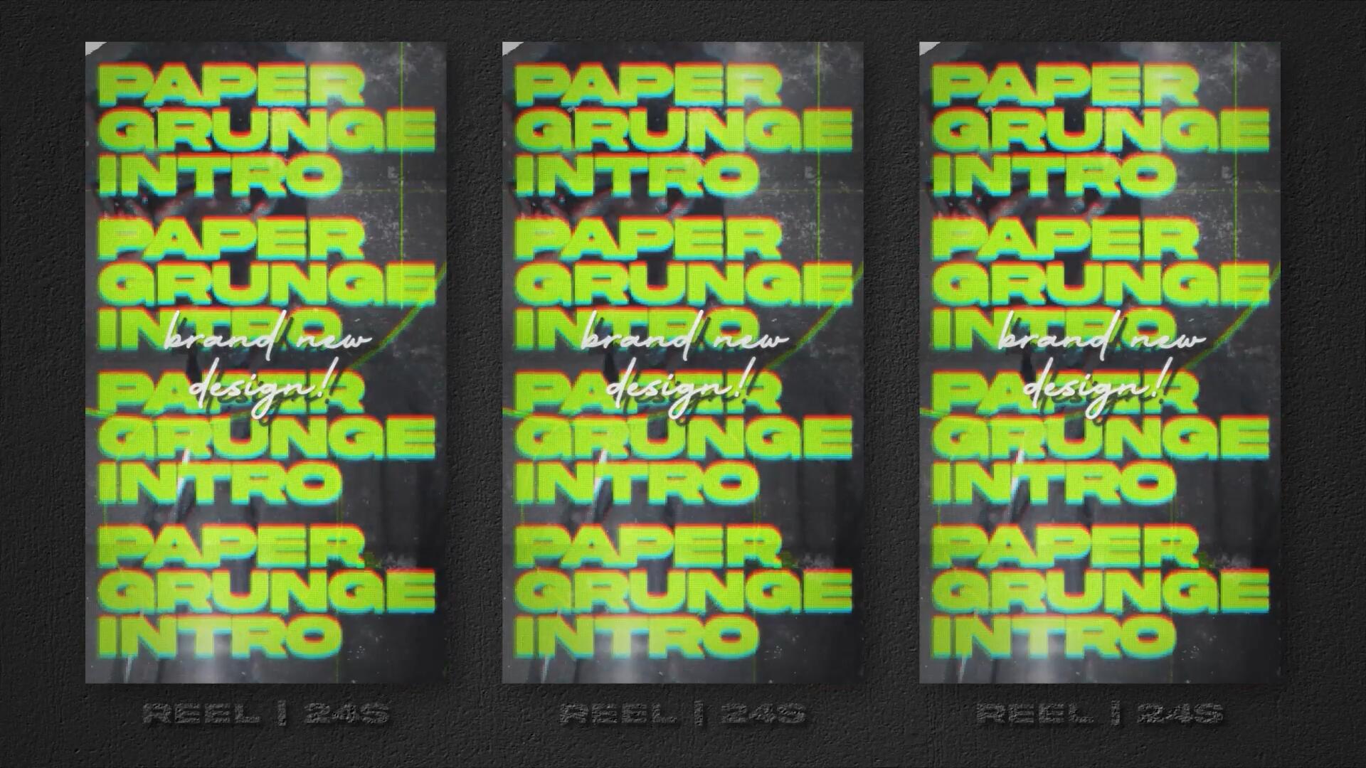 AE模板：粗糙划痕竖屏拼贴故障垃圾摇滚撕纸开场片头 , sucaiwan.com