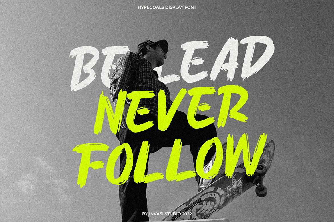 新潮嘻哈风水墨手写手绘毛笔笔触效果的海报封面标题英文字体设计 Hypegoals – Brushy Display Font 设计素材 第5张-素材湾丨精选海外优质设计素材资源 新潮嘻哈风水墨手写手绘毛笔笔触效果的海报封面标题英文字体设计 Hypegoals – Brushy Display Font 设计素材 sucaiwan.com