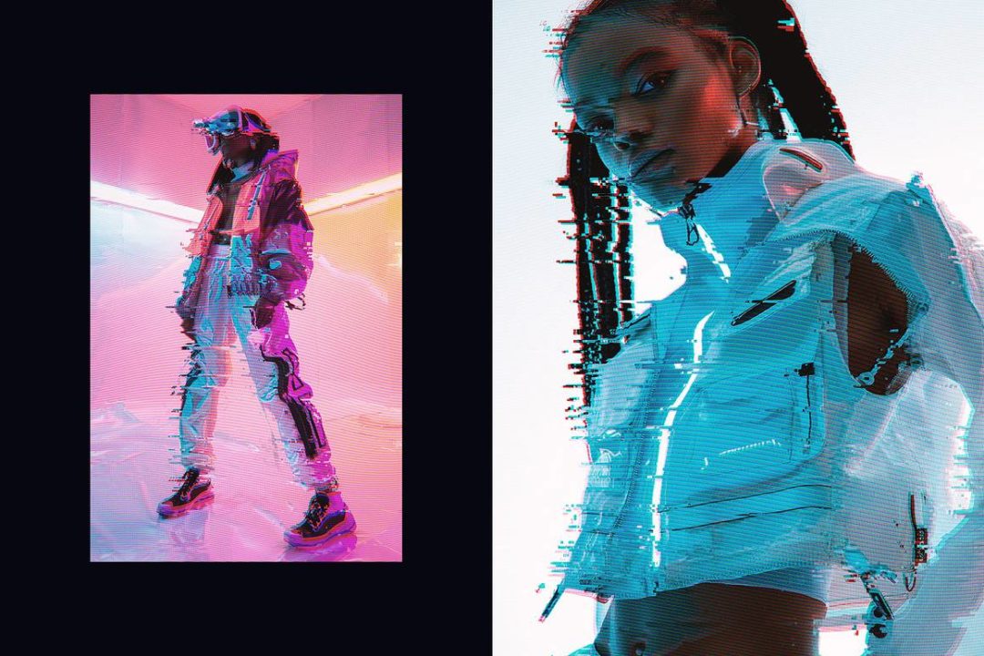 潮流复古vhs信号故障模拟扭曲毛刺照片效果ps特效滤镜插件样机模板 Glitching Photo Effect 插件预设 sucaiwan.com