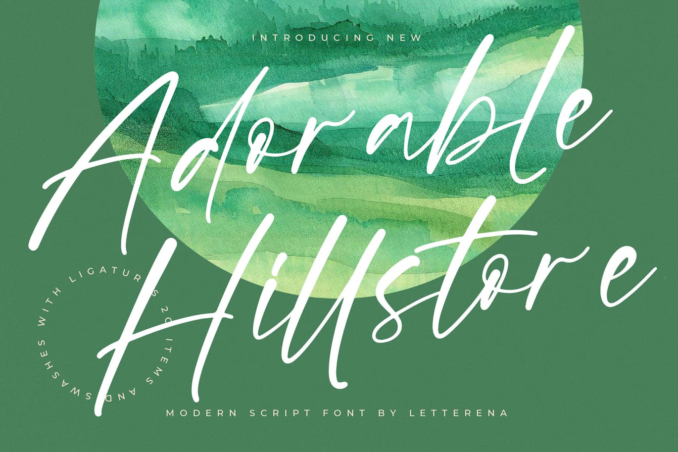 优雅品牌海报徽标设计手写英文字体安装包 Adorable Hillstore Modern Script Font 设计素材 sucaiwan.com