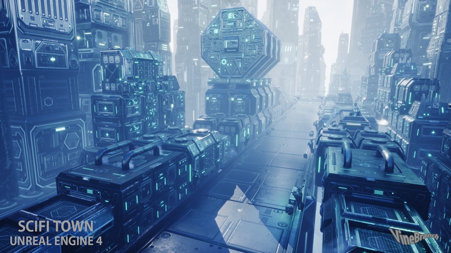 未来科幻赛博朋克风城市大厦建筑ue模型3d设计素材 Sci-Fi Town 样机素材 第3张-素材湾丨精选海外优质设计素材资源 未来科幻赛博朋克风城市大厦建筑ue模型3d设计素材 Sci-Fi Town 样机素材 sucaiwan.com