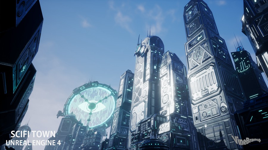 未来科幻赛博朋克风城市大厦建筑ue模型3d设计素材 Sci-Fi Town 样机素材 第5张-素材湾丨精选海外优质设计素材资源 未来科幻赛博朋克风城市大厦建筑ue模型3d设计素材 Sci-Fi Town 样机素材 sucaiwan.com