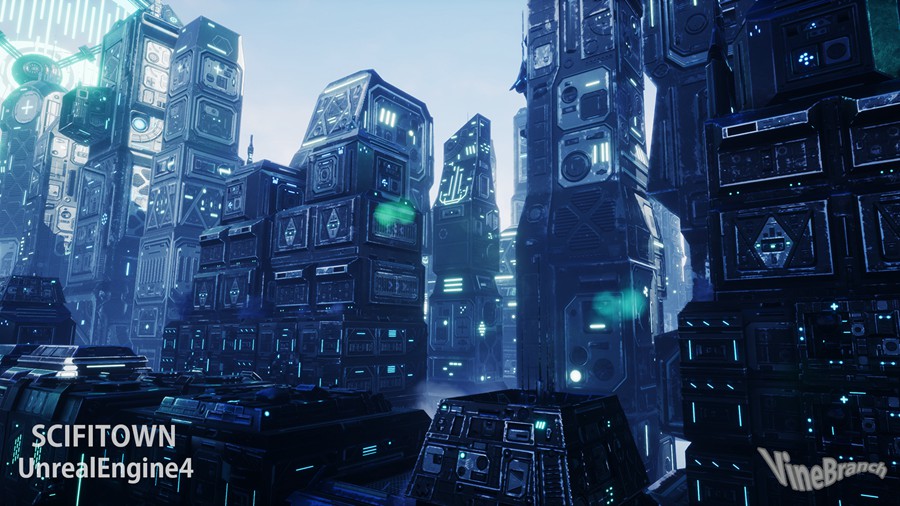 未来科幻赛博朋克风城市大厦建筑ue模型3d设计素材 Sci-Fi Town 样机素材 第7张-素材湾丨精选海外优质设计素材资源 未来科幻赛博朋克风城市大厦建筑ue模型3d设计素材 Sci-Fi Town 样机素材 sucaiwan.com