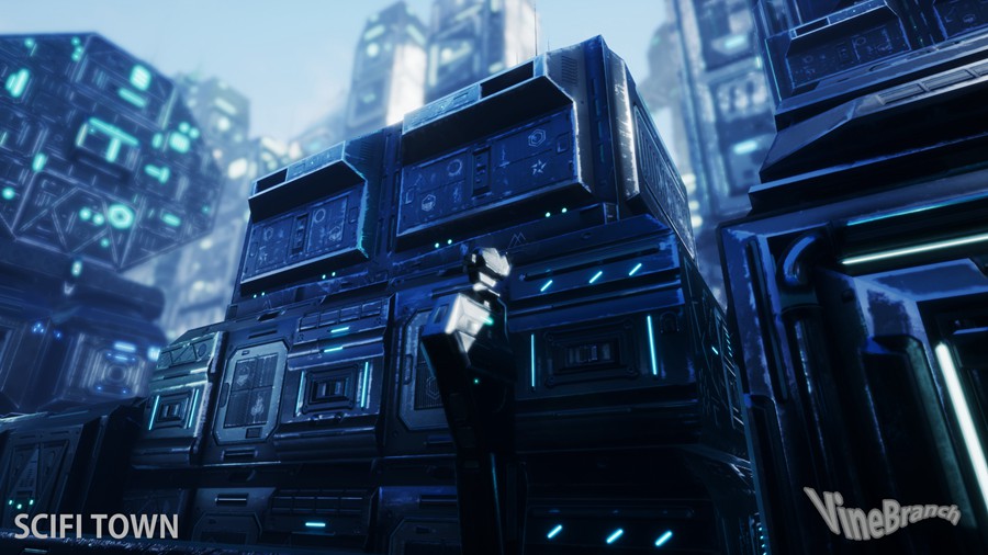 未来科幻赛博朋克风城市大厦建筑ue模型3d设计素材 Sci-Fi Town 样机素材 第14张-素材湾丨精选海外优质设计素材资源 未来科幻赛博朋克风城市大厦建筑ue模型3d设计素材 Sci-Fi Town 样机素材 sucaiwan.com