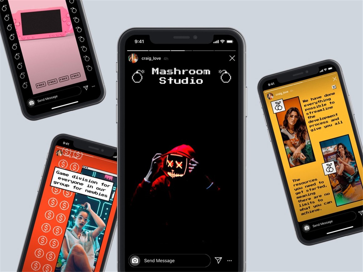 Craftwork 复古8it像素风格怀旧氛围竖屏图标按钮文字海报XD/Sketch模板 Electro Instagram Templates 幻灯图表 第2张-素材湾丨精选海外优质设计素材资源 Craftwork 复古8it像素风格怀旧氛围竖屏图标按钮文字海报XD/Sketch模板 Electro Instagram Templates 幻灯图表 sucaiwan.com