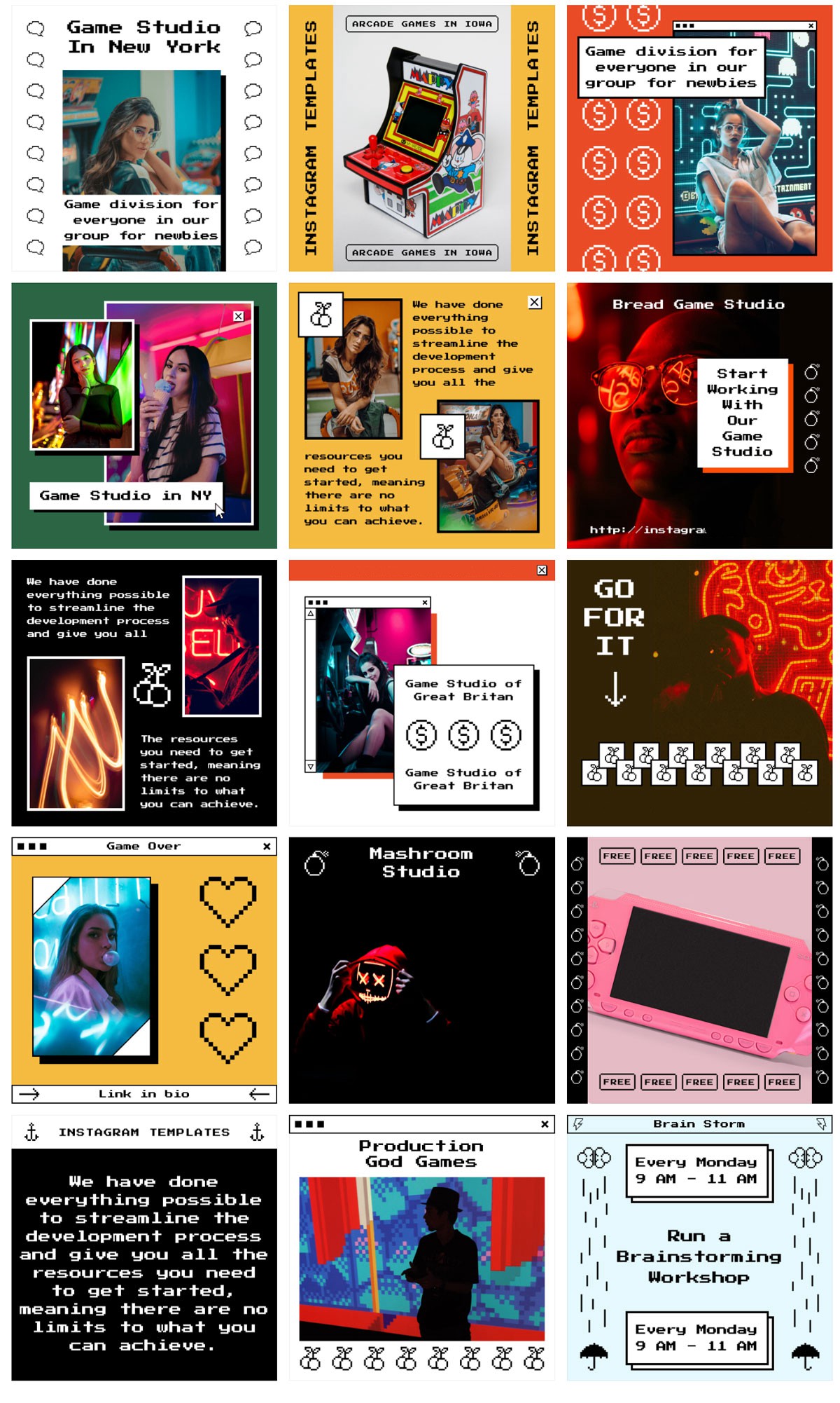 Craftwork 复古8it像素风格怀旧氛围竖屏图标按钮文字海报XD/Sketch模板 Electro Instagram Templates 幻灯图表 第7张-素材湾丨精选海外优质设计素材资源 Craftwork 复古8it像素风格怀旧氛围竖屏图标按钮文字海报XD/Sketch模板 Electro Instagram Templates 幻灯图表 sucaiwan.com