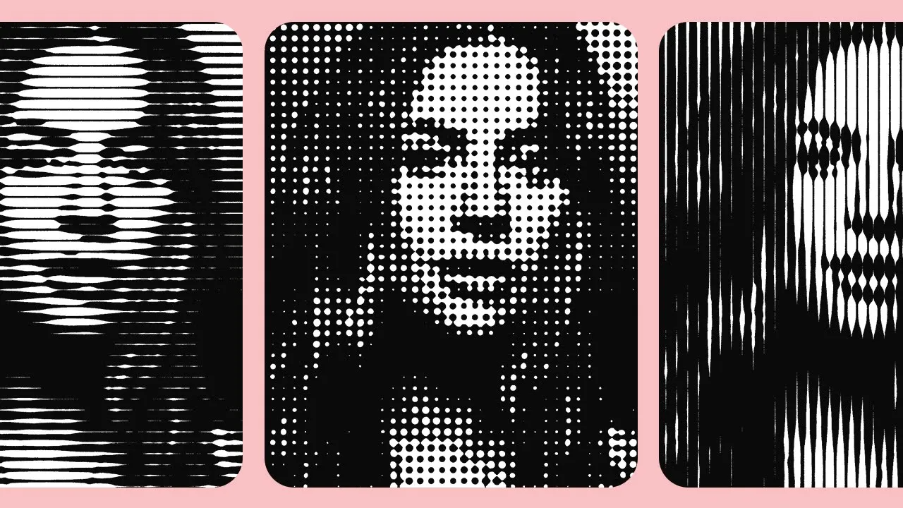 潮流复古黑白半调扭曲像素波点条纹矩阵特效PS动作预设 Halftone Machine Action 插件预设 第7张-素材湾丨精选海外优质设计素材资源 潮流复古黑白半调扭曲像素波点条纹矩阵特效PS动作预设 Halftone Machine Action 插件预设 sucaiwan.com