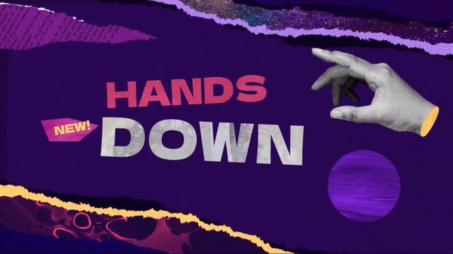 达芬奇模板：6个独特肮脏剪纸美学动画手势文字标题模板 , sucaiwan.com