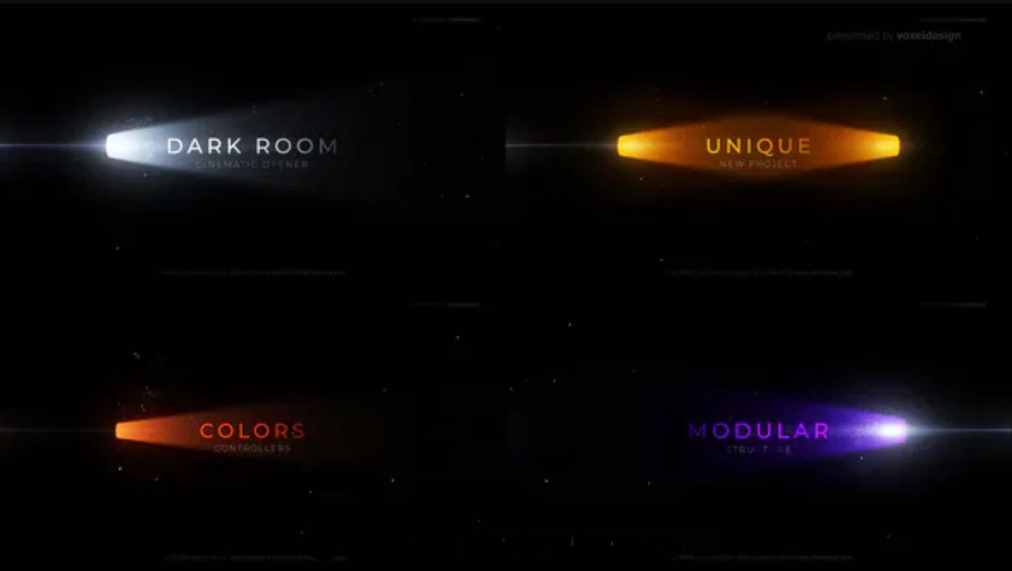 AE模板：网飞风格暗室聚光灯照射文字标题电影视觉开场片头 , sucaiwan.com