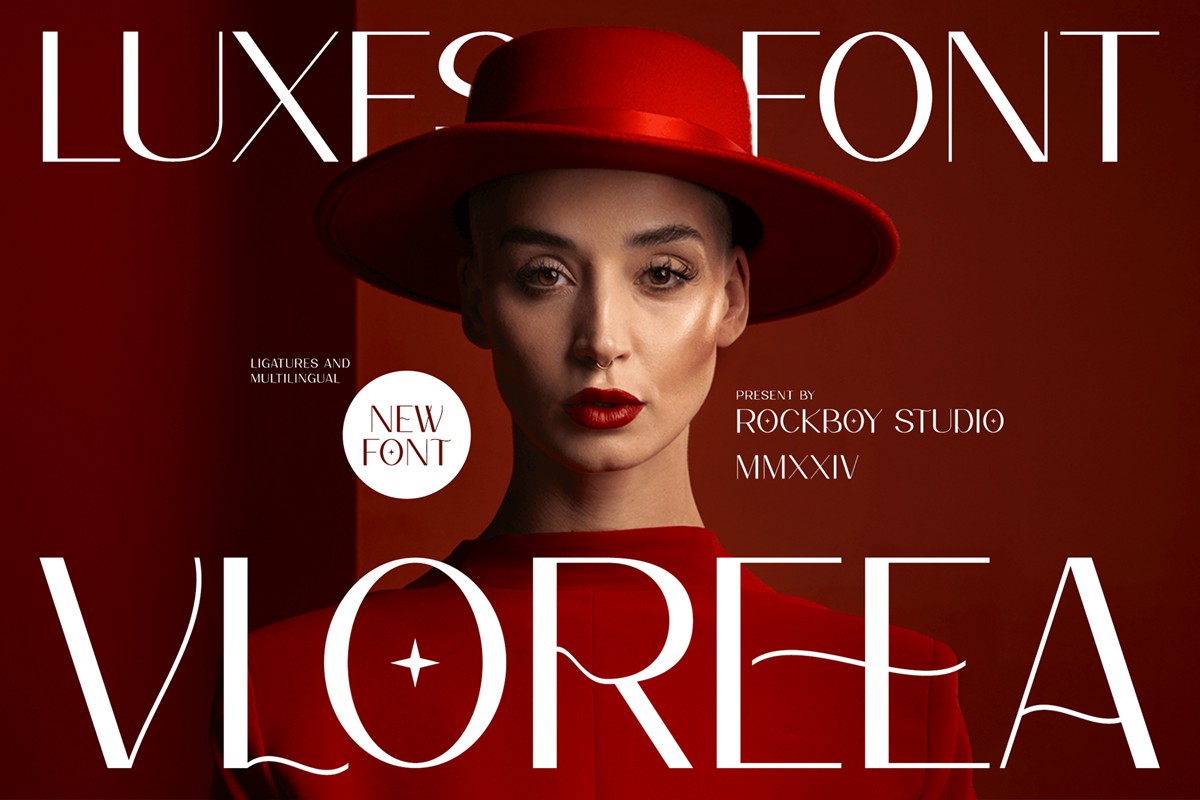 现代时尚杂志广告徽标设计无衬线英文字体安装包 Vloreea 设计素材 sucaiwan.com