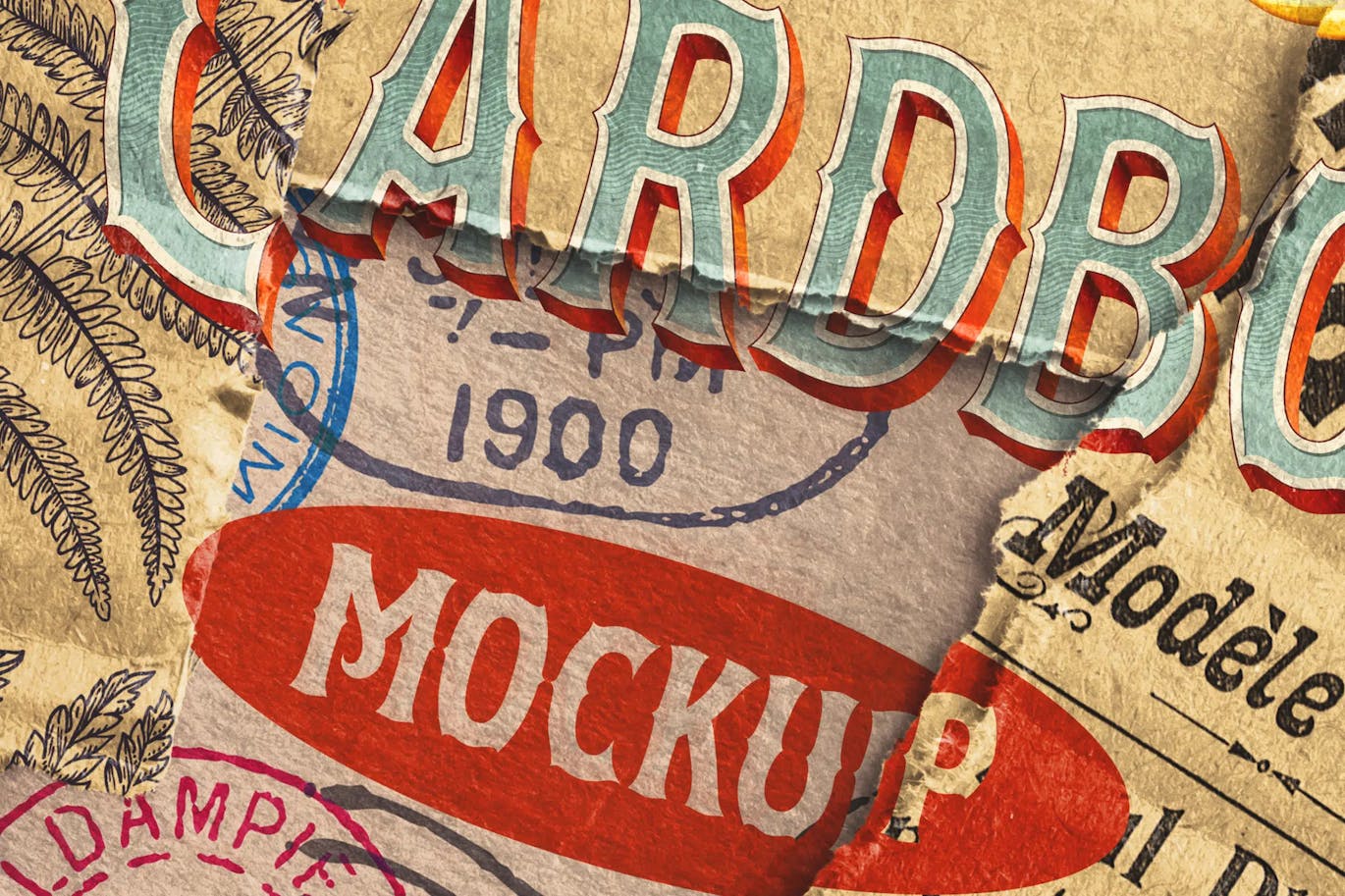 复古褶皱毛边瓦楞纸纸板拼贴展示设计贴图效果图PS特效样机素材 Collage Cardboard Layout , 第6张-素材湾丨精选海外优质设计素材资源 复古褶皱毛边瓦楞纸纸板拼贴展示设计贴图效果图PS特效样机素材 Collage Cardboard Layout , sucaiwan.com