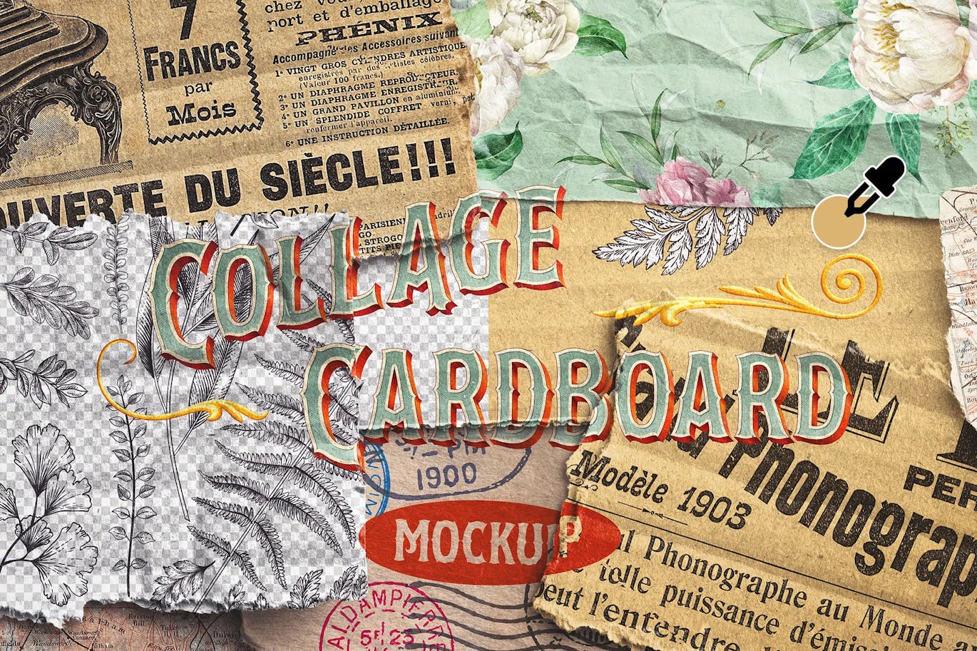 复古褶皱毛边瓦楞纸纸板拼贴展示设计贴图效果图PS特效样机素材 Collage Cardboard Layout , 第7张-素材湾丨精选海外优质设计素材资源 复古褶皱毛边瓦楞纸纸板拼贴展示设计贴图效果图PS特效样机素材 Collage Cardboard Layout , sucaiwan.com