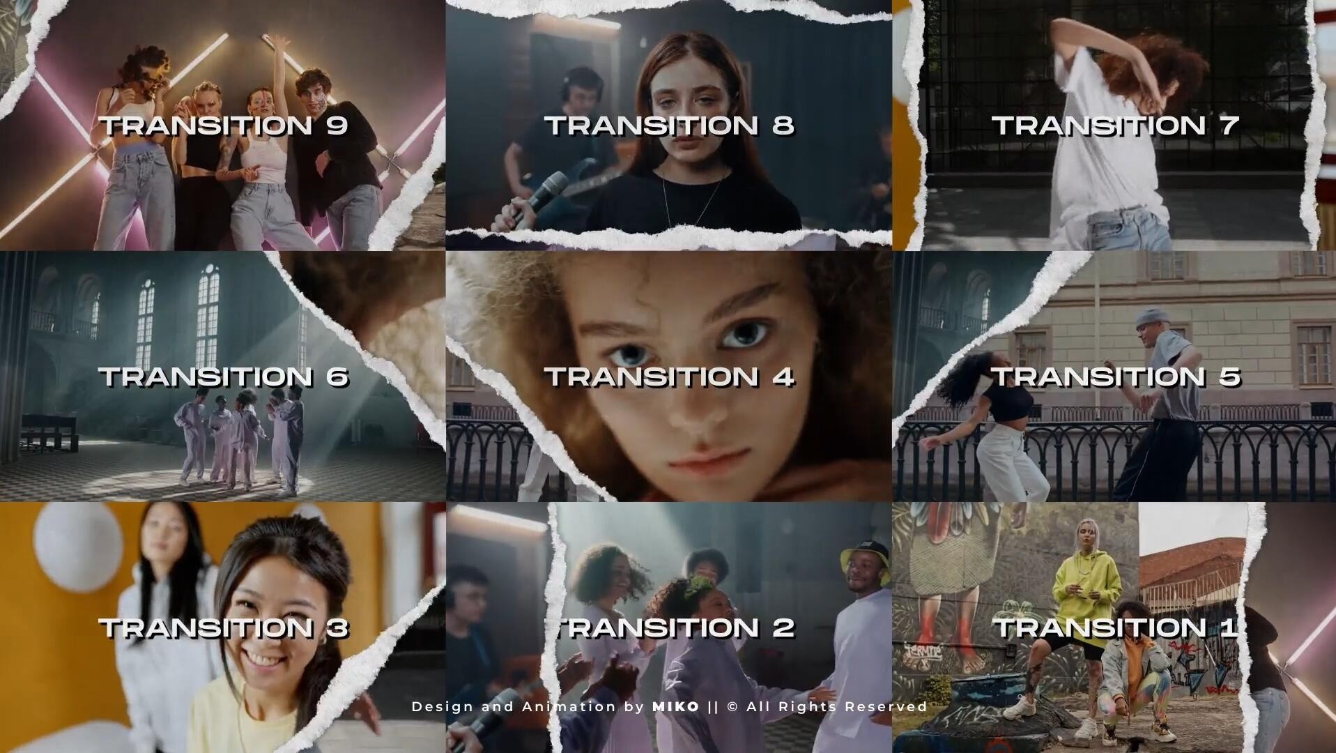 AE模板：新潮邋遢粗糙撕纸美学撕裂边缘定格快闪动画开场片头 , sucaiwan.com