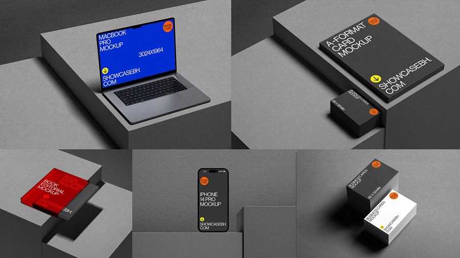 18款高级工业风信封胶带名片画册文具iPhone手机MacBook电脑品牌vi应用设计ps贴图样机 StudioLight Bundle by Showcase Mockups 样机素材 第4张-素材湾丨精选海外优质设计素材资源 18款高级工业风信封胶带名片画册文具iPhone手机MacBook电脑品牌vi应用设计ps贴图样机 StudioLight Bundle by Showcase Mockups 样机素材 sucaiwan.com
