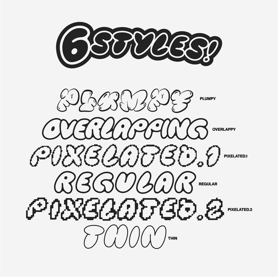 Hvnter 复古趣味Y2K圆润胖乎乎童趣趣味泡泡涂鸦手写插画装饰英文字体包 Plumpelo® Typeface 设计素材 第4张-素材湾丨精选海外优质设计素材资源 Hvnter 复古趣味Y2K圆润胖乎乎童趣趣味泡泡涂鸦手写插画装饰英文字体包 Plumpelo® Typeface 设计素材 sucaiwan.com