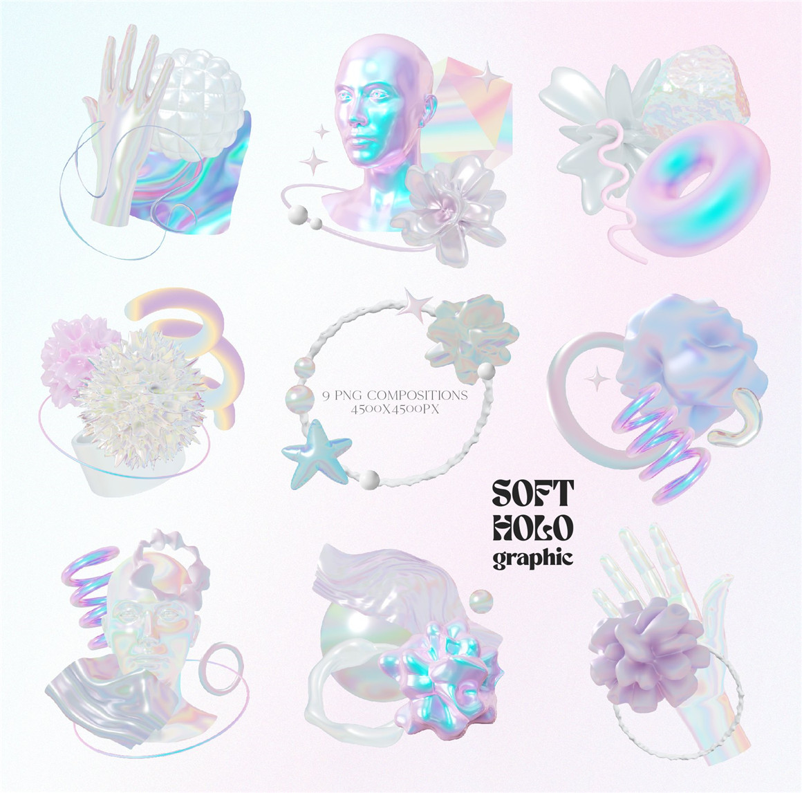 74个全息抽象霓虹酸性渐变3D立体免扣PNG形状海报封面背景元素图片素材 Soft Holo Iridescence 3D Shapes 图片素材 第12张-素材湾丨精选海外优质设计素材资源 74个全息抽象霓虹酸性渐变3D立体免扣PNG形状海报封面背景元素图片素材 Soft Holo Iridescence 3D Shapes 图片素材 sucaiwan.com