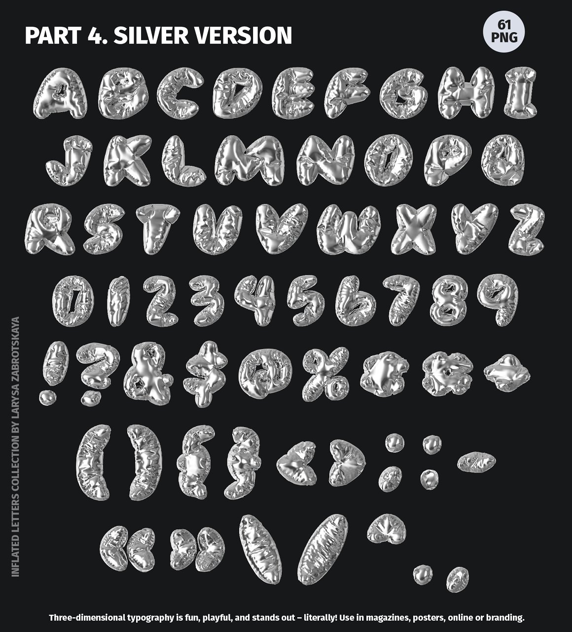 240+3D渲染Y2K气球膨胀真实质感金属镀铬英文字母PNG元素设计套装 3D Inflated Type – Letters Numbers 设计素材 第17张-素材湾丨精选海外优质设计素材资源 240+3D渲染Y2K气球膨胀真实质感金属镀铬英文字母PNG元素设计套装 3D Inflated Type – Letters Numbers 设计素材 sucaiwan.com