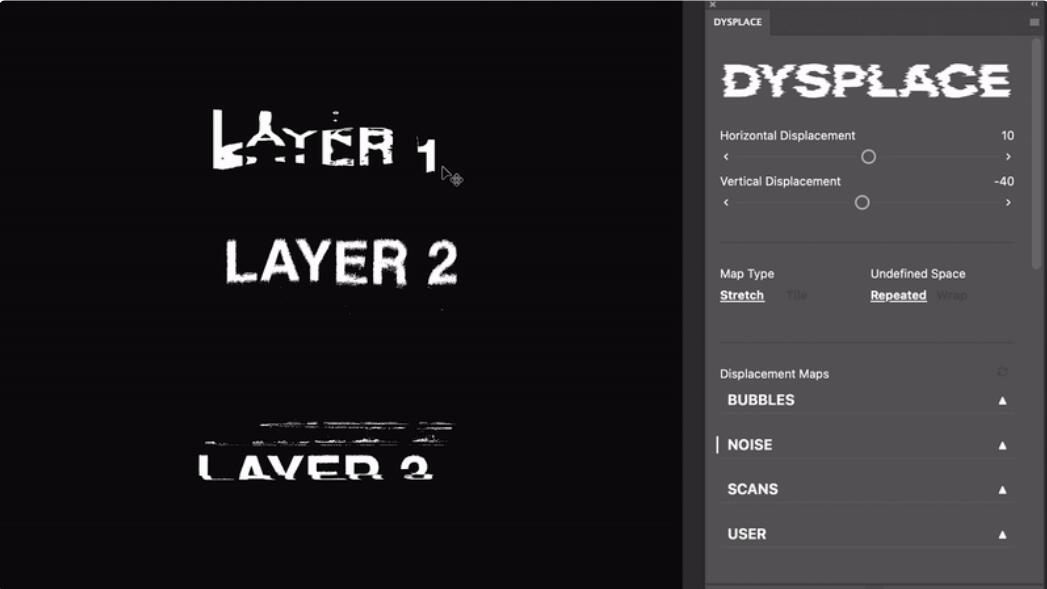 复古抽象艺术创意扭曲流体印刷置换特效PS插件 DYSPLACE – Displacement Photoshop Plugin 插件预设 sucaiwan.com