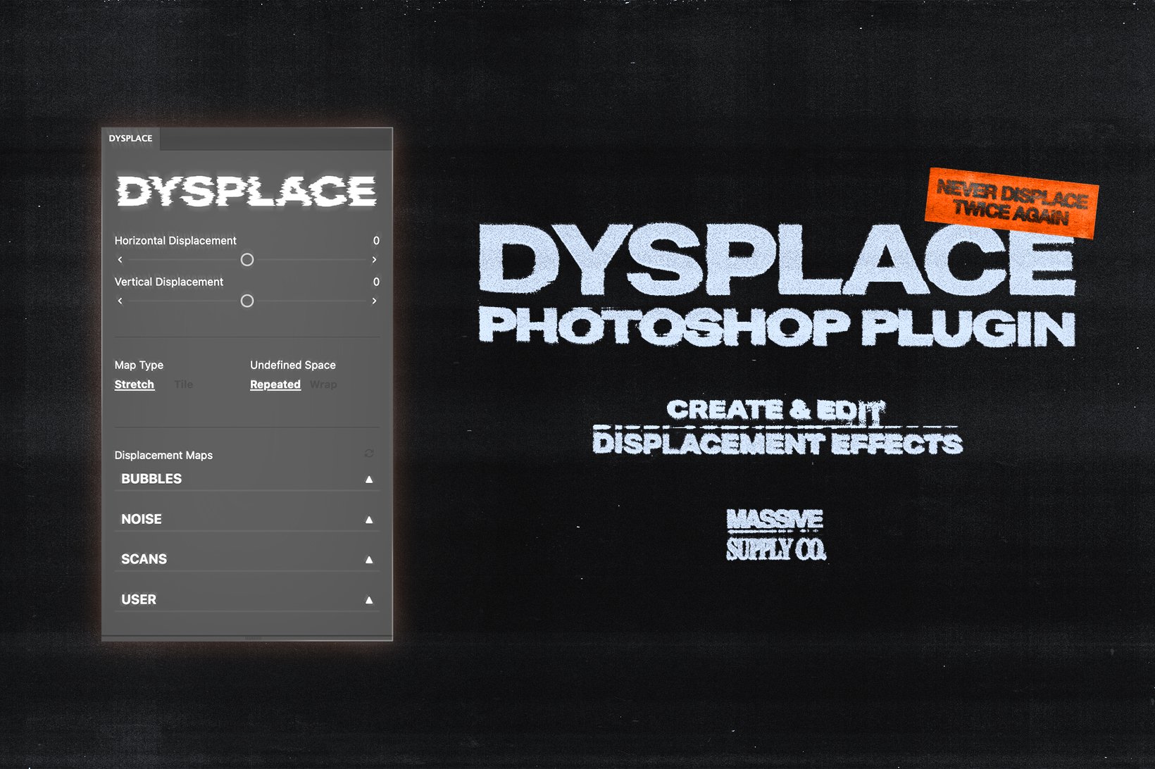 复古抽象艺术创意扭曲流体印刷置换特效PS插件 DYSPLACE – Displacement Photoshop Plugin 插件预设 sucaiwan.com