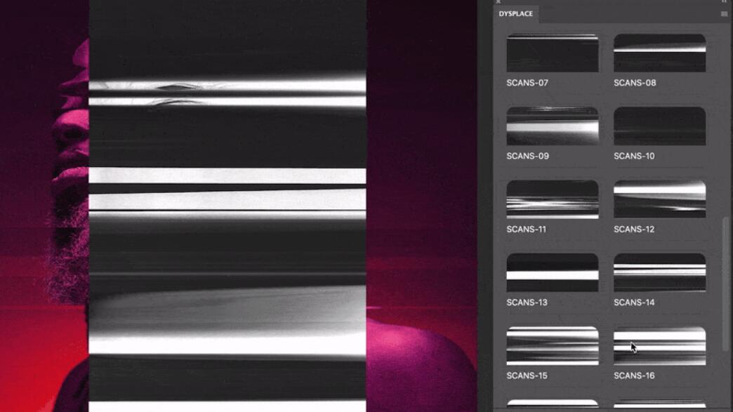 复古抽象艺术创意扭曲流体印刷置换特效PS插件 DYSPLACE – Displacement Photoshop Plugin 插件预设 sucaiwan.com
