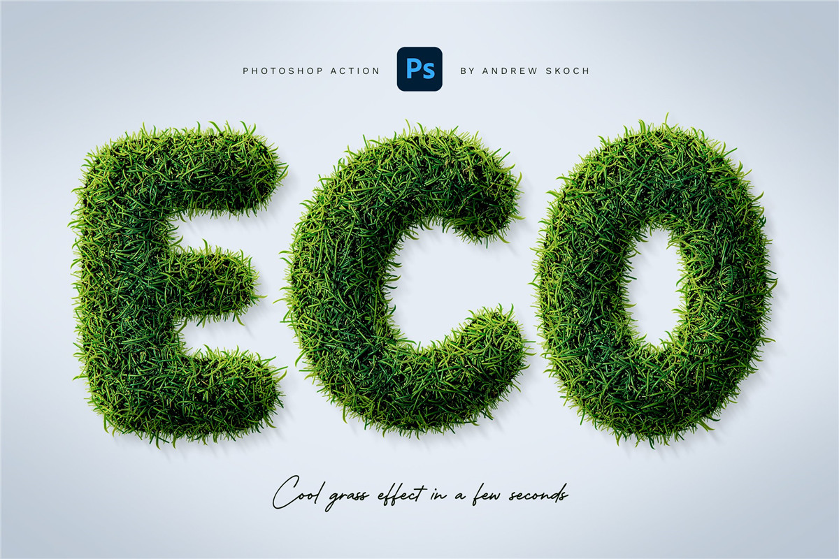 逼真趣味绿草创意3D立体毛茸茸草皮LOGO文字标题PS动作效果包 Grass Photoshop PSAction , 第8张-素材湾丨精选海外优质设计素材资源 逼真趣味绿草创意3D立体毛茸茸草皮LOGO文字标题PS动作效果包 Grass Photoshop PSAction , sucaiwan.com