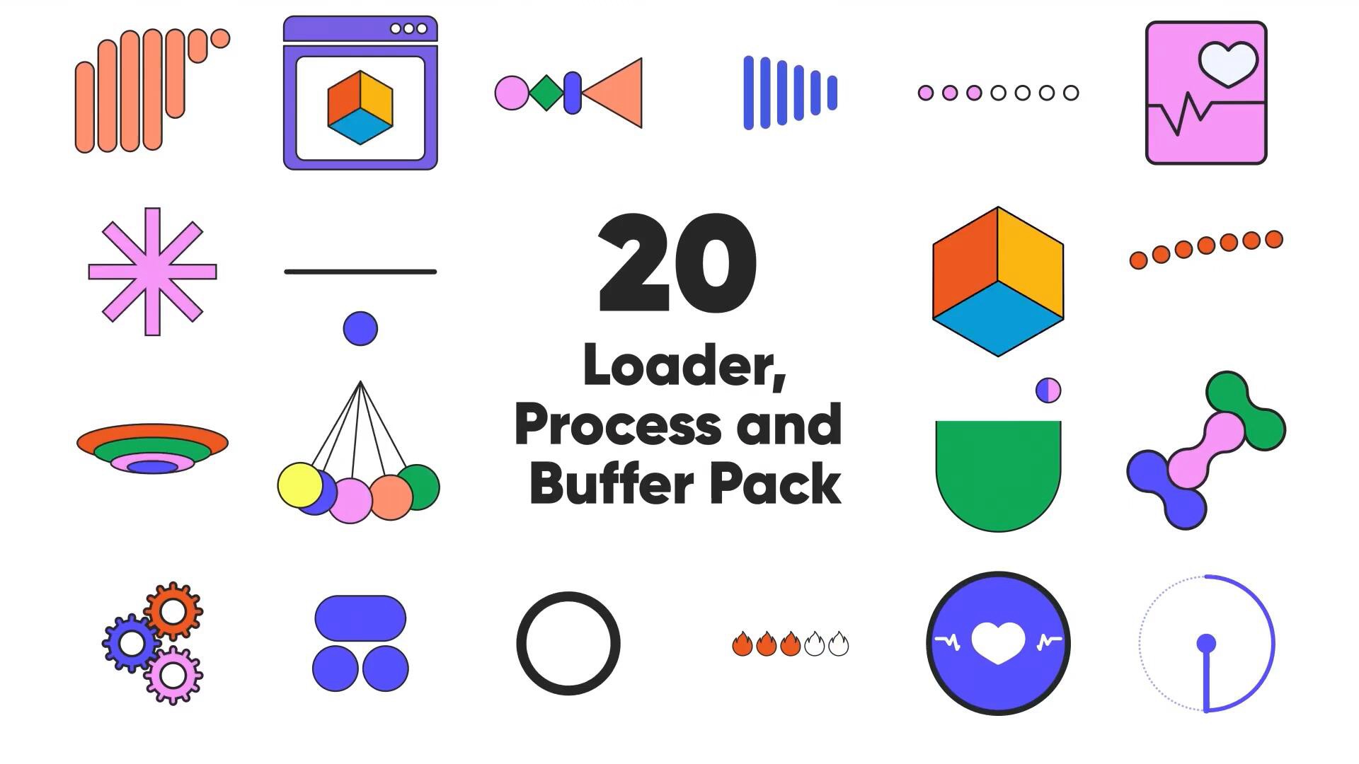 FCPX插件：20个彩色矢量图表动画加载器动画效果 , sucaiwan.com