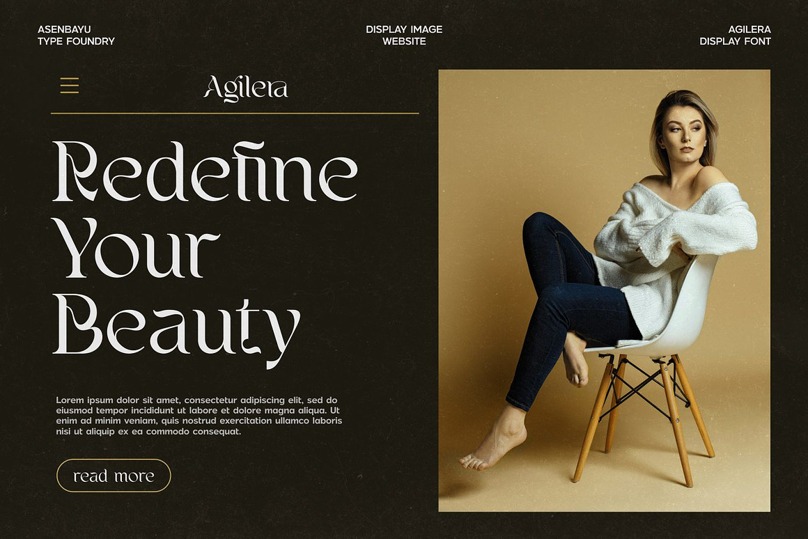 优雅新艺术风格包装标签海报品牌logo设计连字衬线英文字体下载 Agilera Font 设计素材 sucaiwan.com