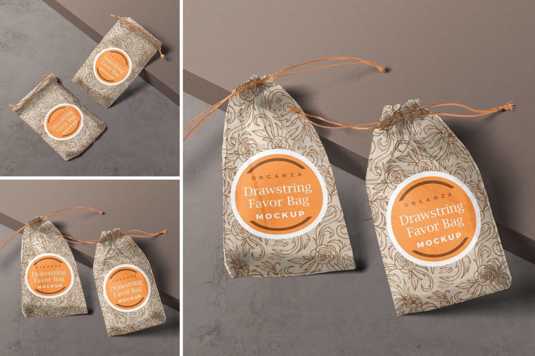 精致欧根纱抽绳福袋布袋包装袋设计展示效果图ps贴图样机模板 Organza Drawstring Favor Bag Mockup 样机素材 第1张-素材湾丨精选海外优质设计素材资源 精致欧根纱抽绳福袋布袋包装袋设计展示效果图ps贴图样机模板 Organza Drawstring Favor Bag Mockup 样机素材 sucaiwan.com