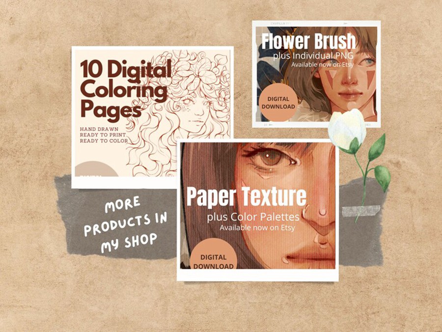 32款复古花卉几何图案艺术绘画效果procreate笔刷画笔素材 32 Pattern Brushes for Procreate 笔刷资源 sucaiwan.com