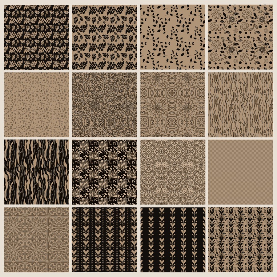 32款复古花卉几何图案艺术绘画效果procreate笔刷画笔素材 32 Pattern Brushes for Procreate 笔刷资源 sucaiwan.com