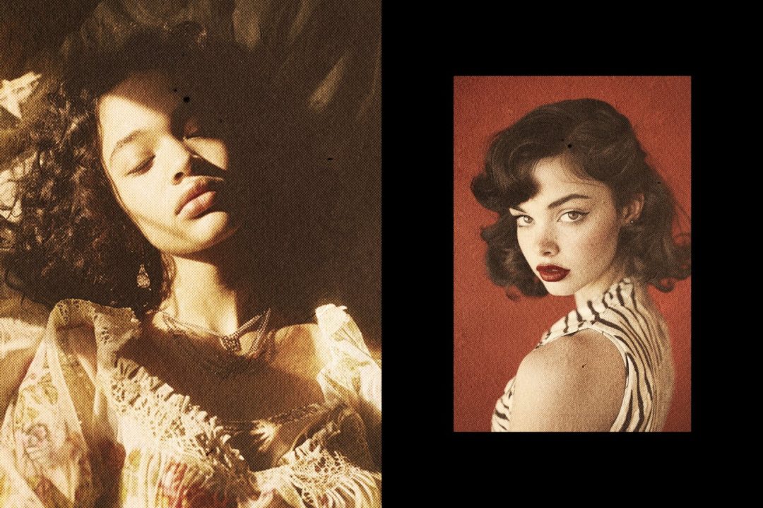 60年代复古棕色半色调人像照片效果ps特效滤镜插件样机 Retro Sepia Photo Effect 插件预设 sucaiwan.com