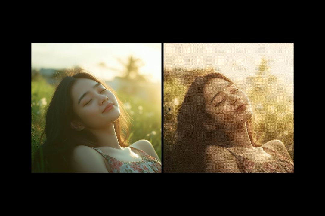 60年代复古棕色半色调人像照片效果ps特效滤镜插件样机 Retro Sepia Photo Effect 插件预设 sucaiwan.com