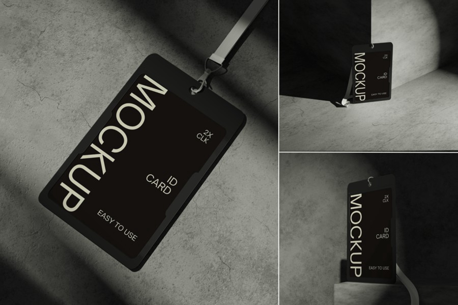 工业风混凝土背景工作证门牌门禁卡id卡挂绳设计展示效果图ps贴图样机 ID Card Mockup | Modern 样机素材 第1张-素材湾丨精选海外优质设计素材资源 工业风混凝土背景工作证门牌门禁卡id卡挂绳设计展示效果图ps贴图样机 ID Card Mockup | Modern 样机素材 sucaiwan.com