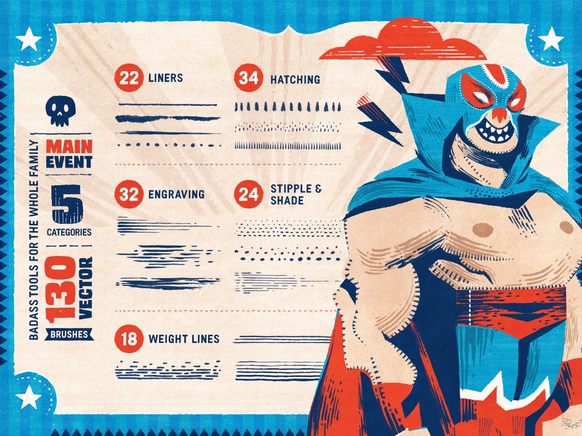 Frankentoon Studio有趣漫画点状线条艺术绘画纹理质感Affinity Designer笔刷画笔工具包 El Malo Illustration Kit for Affinity Designer 笔刷资源 第4张-素材湾丨精选海外优质设计素材资源 Frankentoon Studio有趣漫画点状线条艺术绘画纹理质感Affinity Designer笔刷画笔工具包 El Malo Illustration Kit for Affinity Designer 笔刷资源 sucaiwan.com