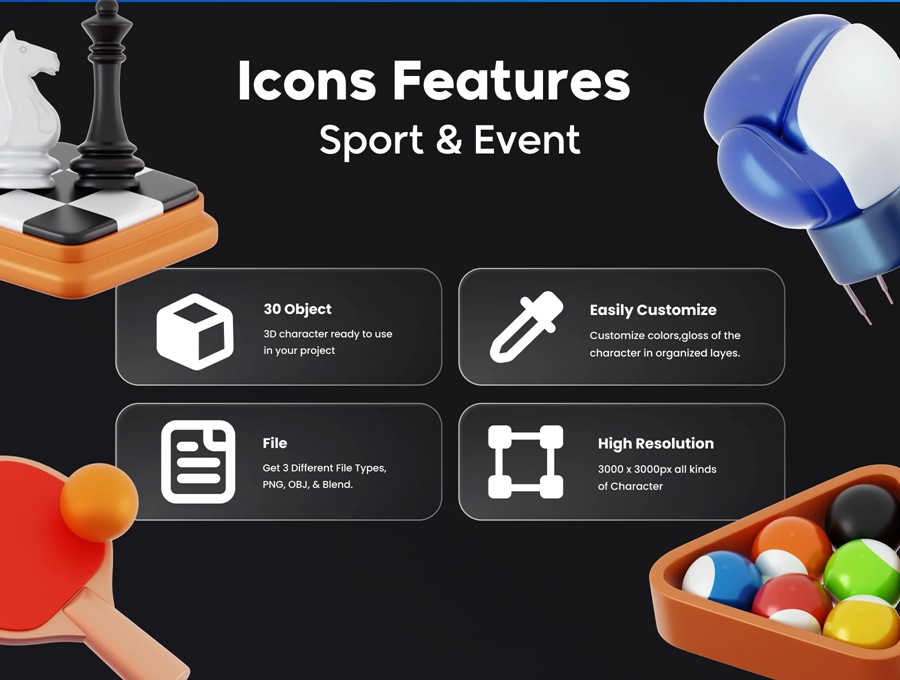 30款极简体育运动锻炼活动3d插图图标icons设计blender/png格式素材 Sport & Event 3D Asset 图标素材 第2张-素材湾丨精选海外优质设计素材资源 30款极简体育运动锻炼活动3d插图图标icons设计blender/png格式素材 Sport & Event 3D Asset 图标素材 sucaiwan.com